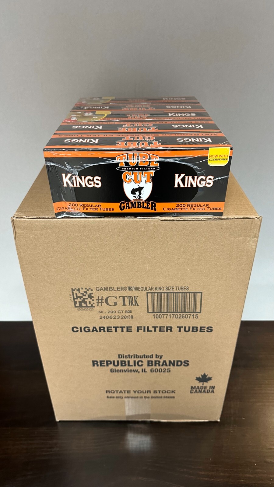 Gambler Tube Cut Regular King Size RYO Cigarette Tubes – Full Case (10000 Tubes)