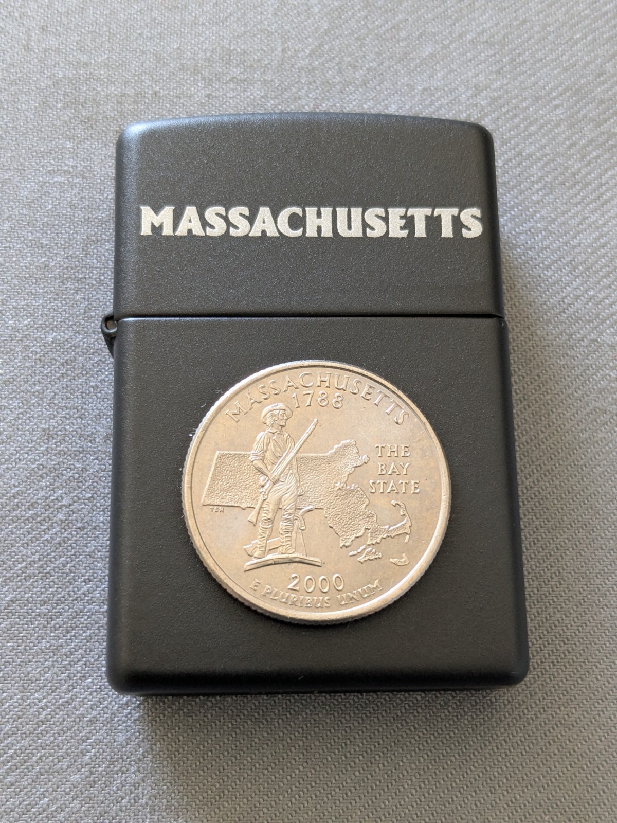 VINTAGE 2000 STATE QUARTER SERIES MASSACHUSETTS MA ZIPPO LIGHTER UNUSED RARE