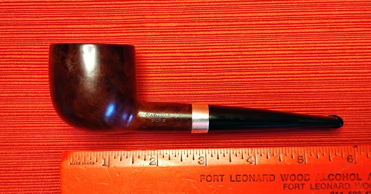 Vintage The Carlyle Pipe Made in London England Sterling Silver Band USFREESHIP