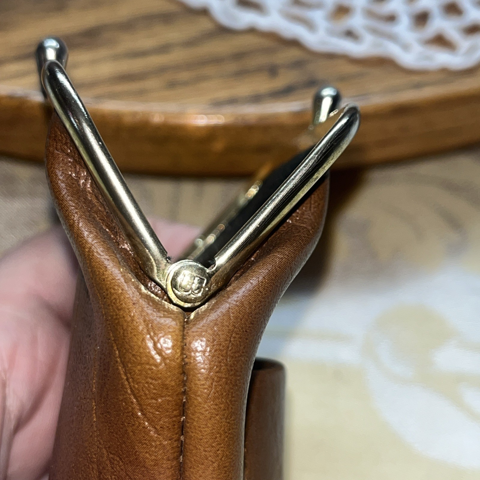 Vtg Faux Leather Framed CIGARETTE~LIGHTER Case/Coin Purse MCM**READ**