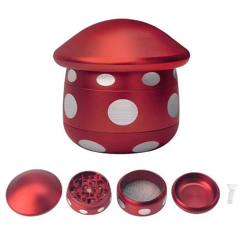 2.5″ 4 Layers Metal Grinder 62mm Mushroom Shape Herb Tobacco Spice Smoke Crusher
