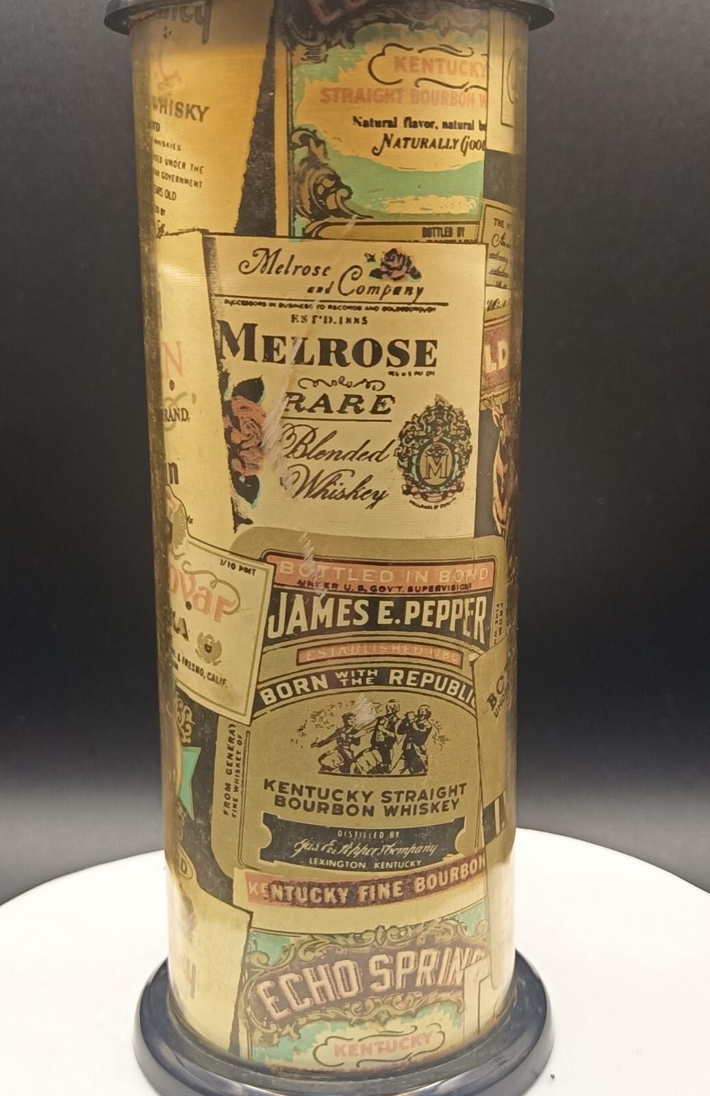 Unique Vintage Multiple Whiskey Labels Advertisement Petrol Table Lighter Workin