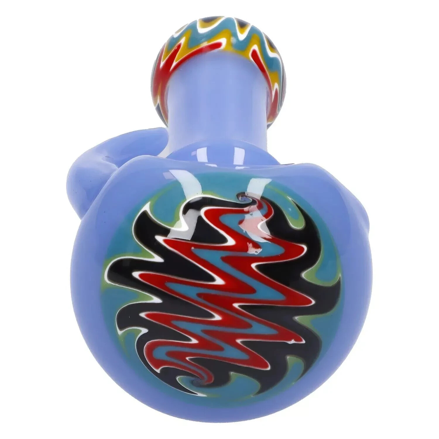 Slime Tube Horn Reversal Art Spoon Pipe – 4.5 in Blue For tobacco use only New