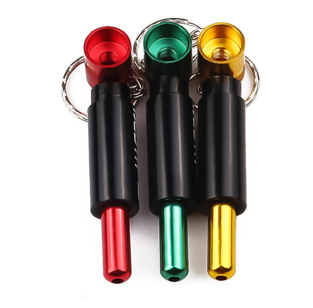 Creative Hanging Buckle Battery Metal Pipe Detachable Portable Keychain Pipe