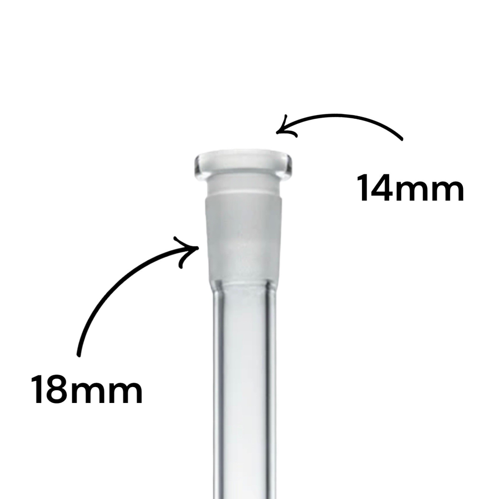 Glass Downstem Bong Downstem Tube Tobacco Hookah Down Stem 18mm To 14mm – 3.5″