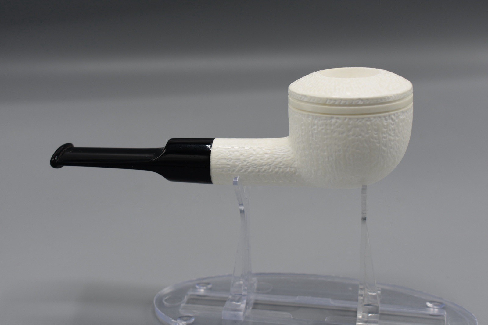 Rusticated Finish Pot Pipe -new-block Meerschaum Handmade With Case#130