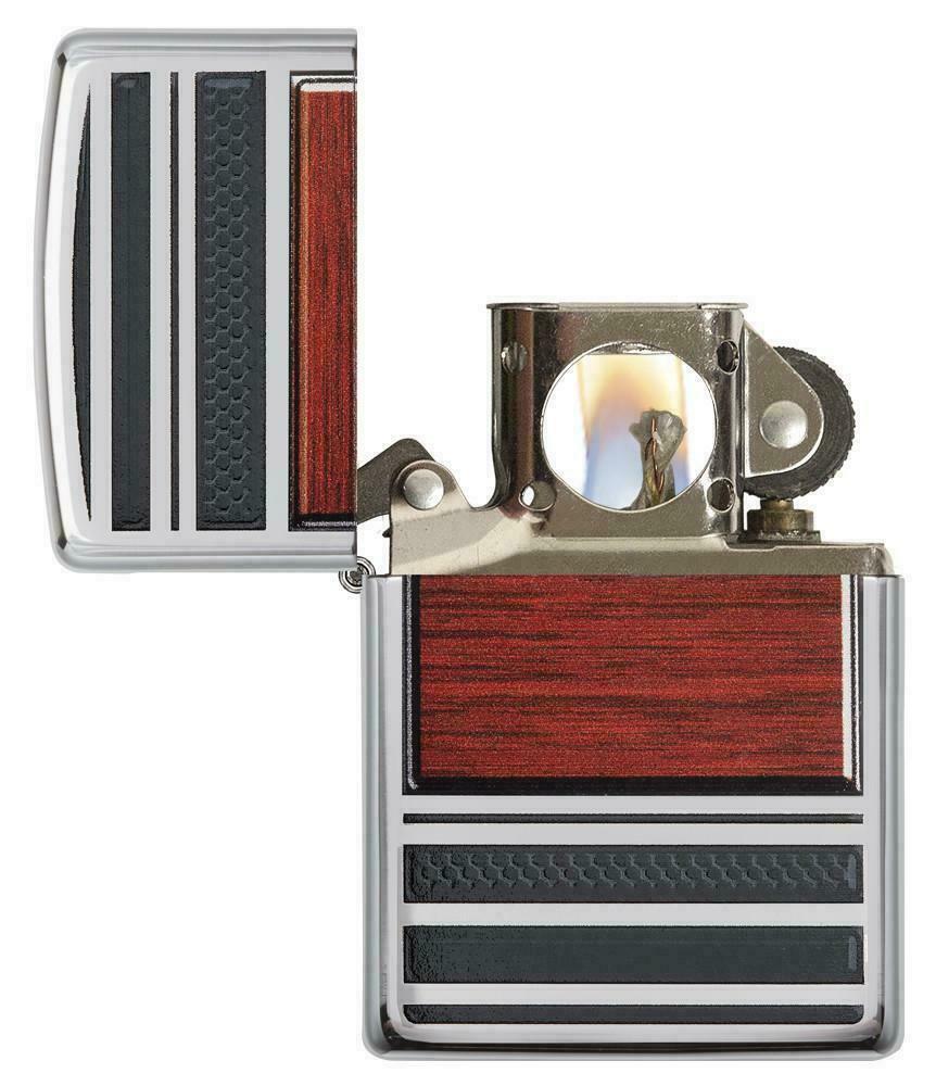 Zippo Steel and Wood Lighter With Pipe Lighter Insert, 28676, New In Box
