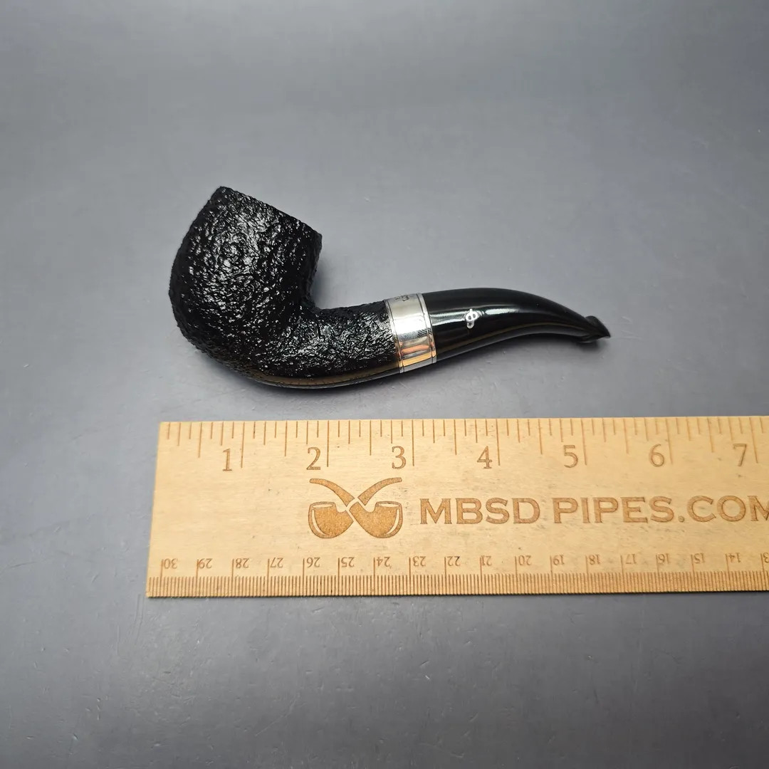 Peterson 160th Anniversary Pat. B Dark Sandblasted Bent Billiard Briar Pipe, New