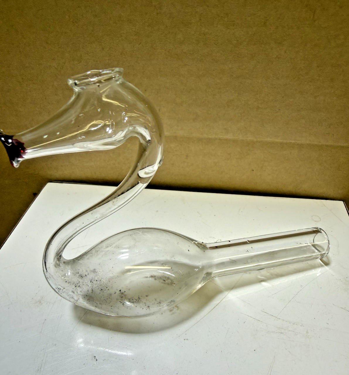 Hand Blown American Made Glass Swan Pipe – Vintage 90’s Very Cool Unused