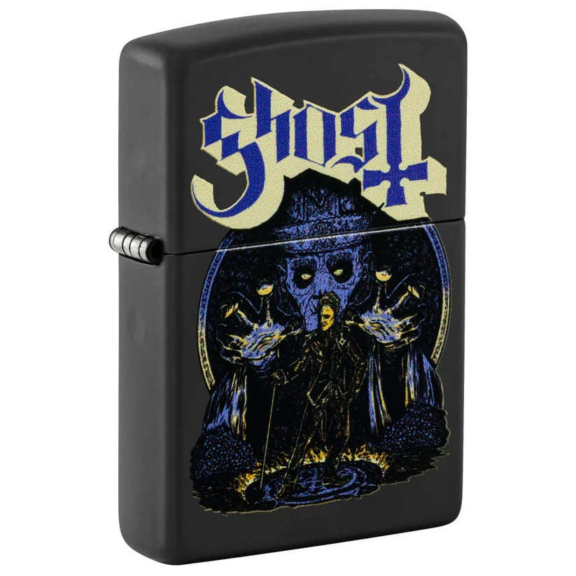 Zippo Ghost Papa Design Black Matte Color Image 47234