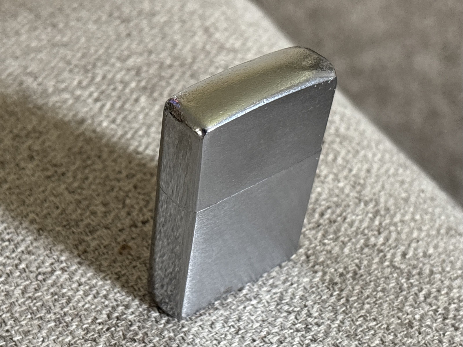 1955 1956 1957 Zippo Lighter Brush Chrome Over Brass Tight Hinge Strong Cam NICE