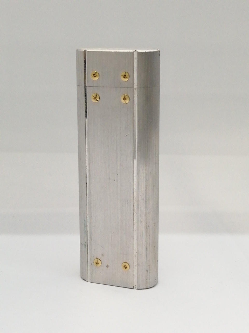 Cartier Santos Oval Gas Lighter Silver Gold No Box Tested & Working Collectible