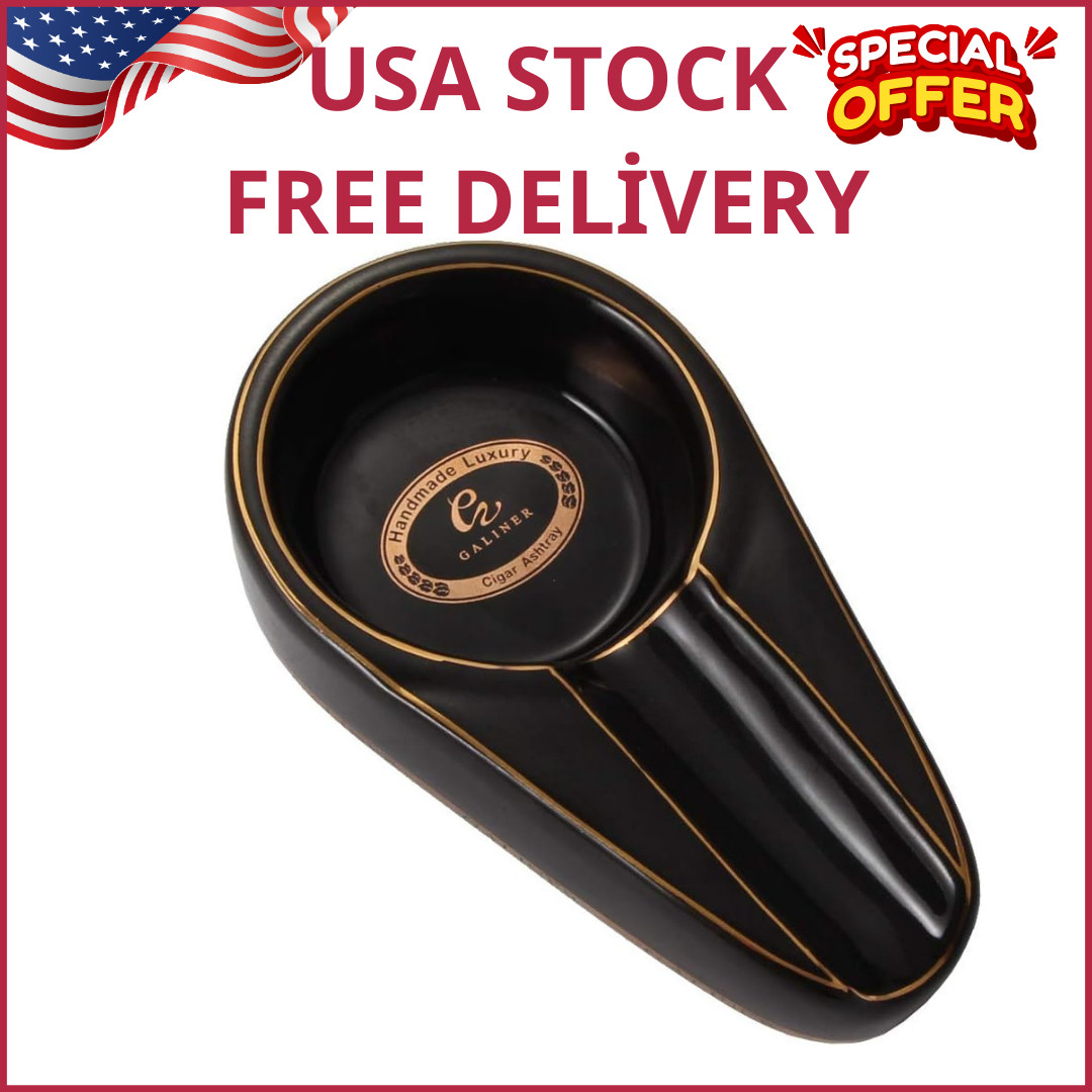 Galiner Cigar Ashtray Travel Ceramic Ashtray for Cigars Outdoor Cigar Ash Tray A