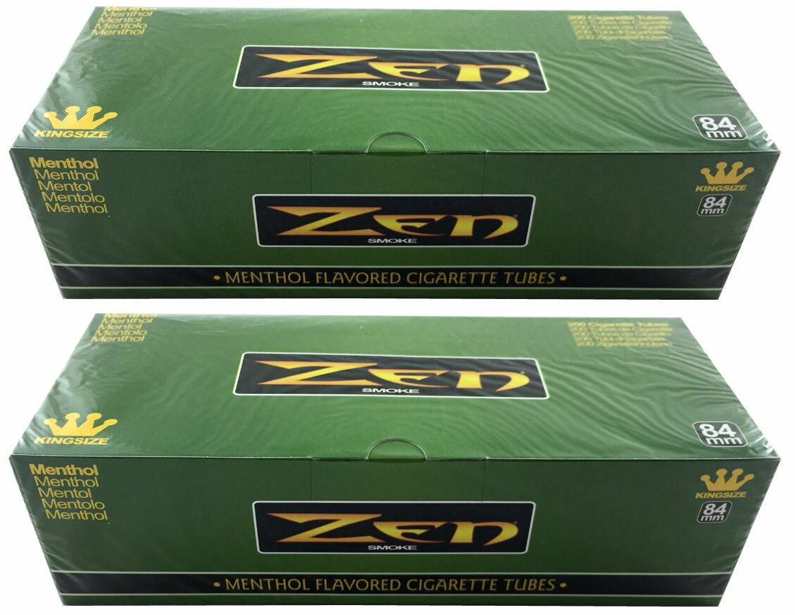 2 Boxes Zen Smoke Menthol King Size Cigarette Filter Tubes 400 Tubes – 3132-2