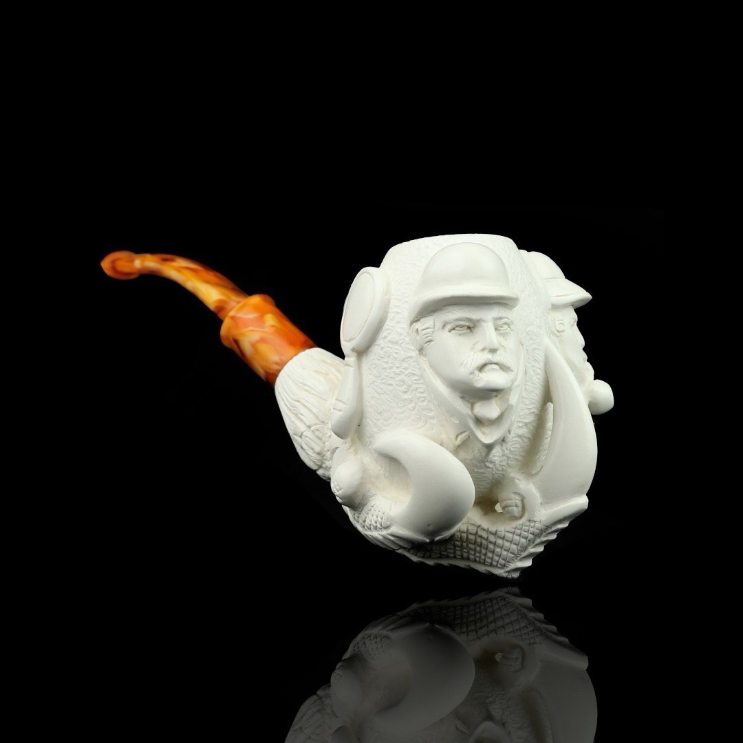 SHERLOCK HOLMES Dr Watson In Eagle Claw Pipe New Block Meerschaum W Case#1774