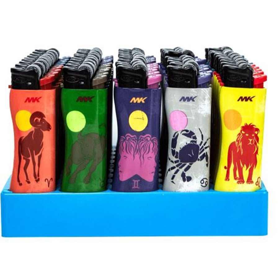 MK Grip Lighter Pro Astrology Zodiac Horoscope Series Flint AST (7 Lighters)