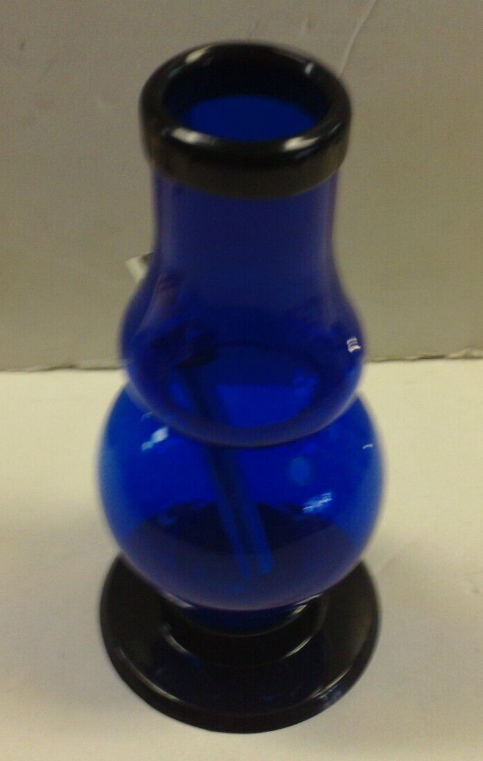 6″ ACRYLIC PLASTIC BUBBLE & HALF THUMB CARB WATER PIPE BONG BLUE 1.5″ M USA