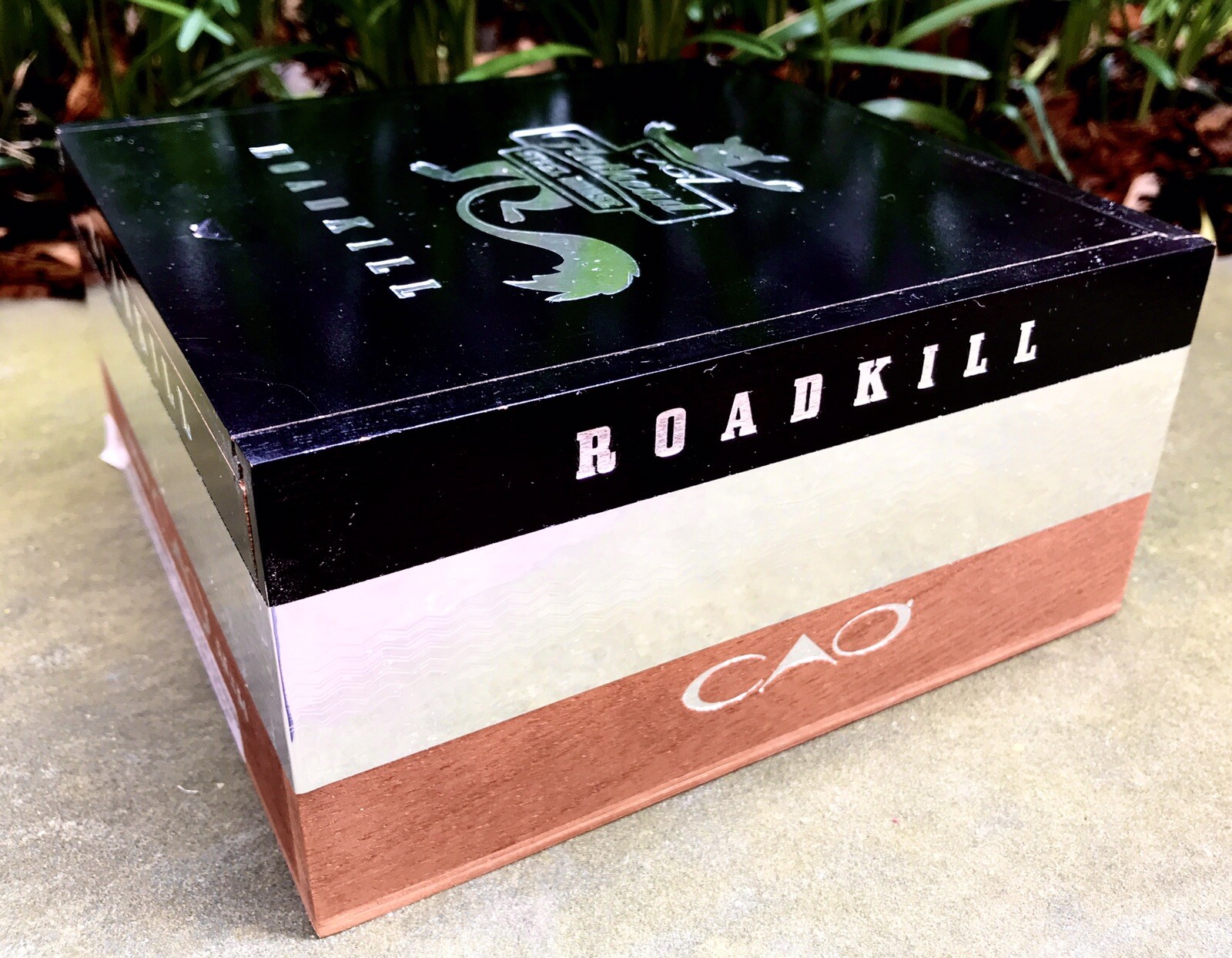 CAO Flathead Steel Horse Roadkill Empty Cigar Box