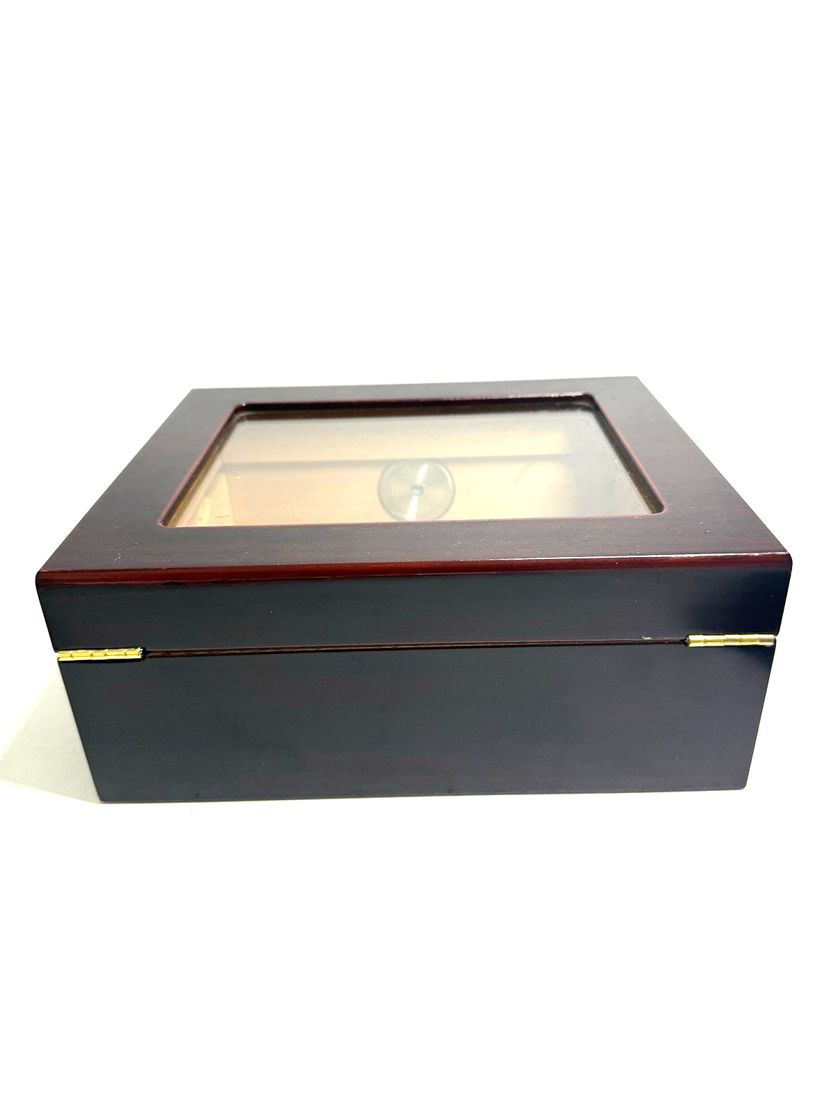 *”Quality Importers” Tobacco Cigar Box Cedar Lined Cherry with Glass Top