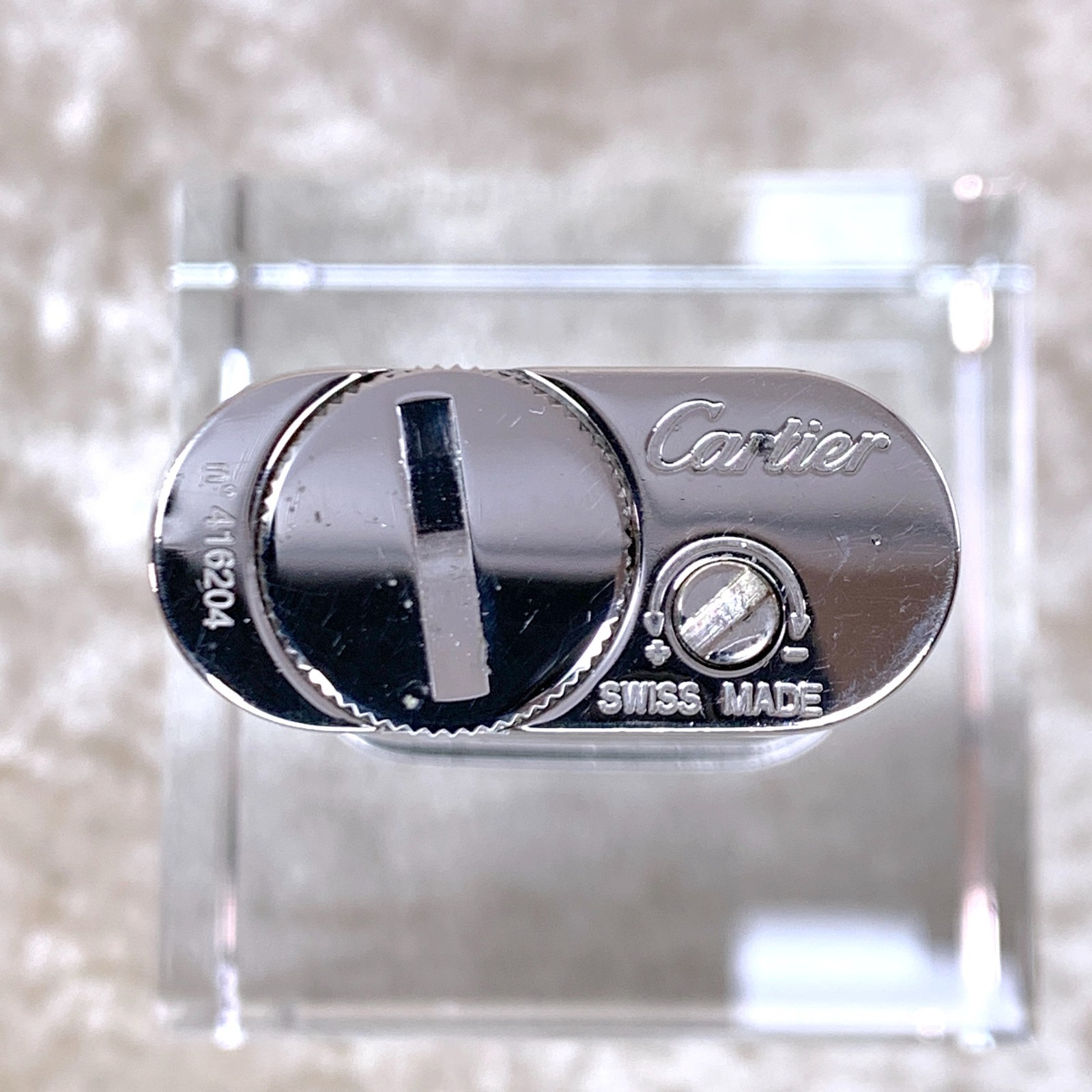 Cartier Gas Lighter Black Composite & Palladium Finished Trim with Case