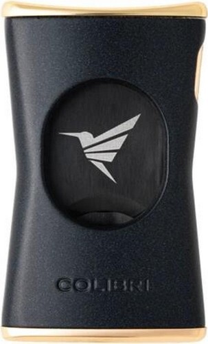 COLIBRI CUT SLIM CIGAR CUTTER w. COLOR BLADES Up to 56 Ring Gauge BLACK / GOLD