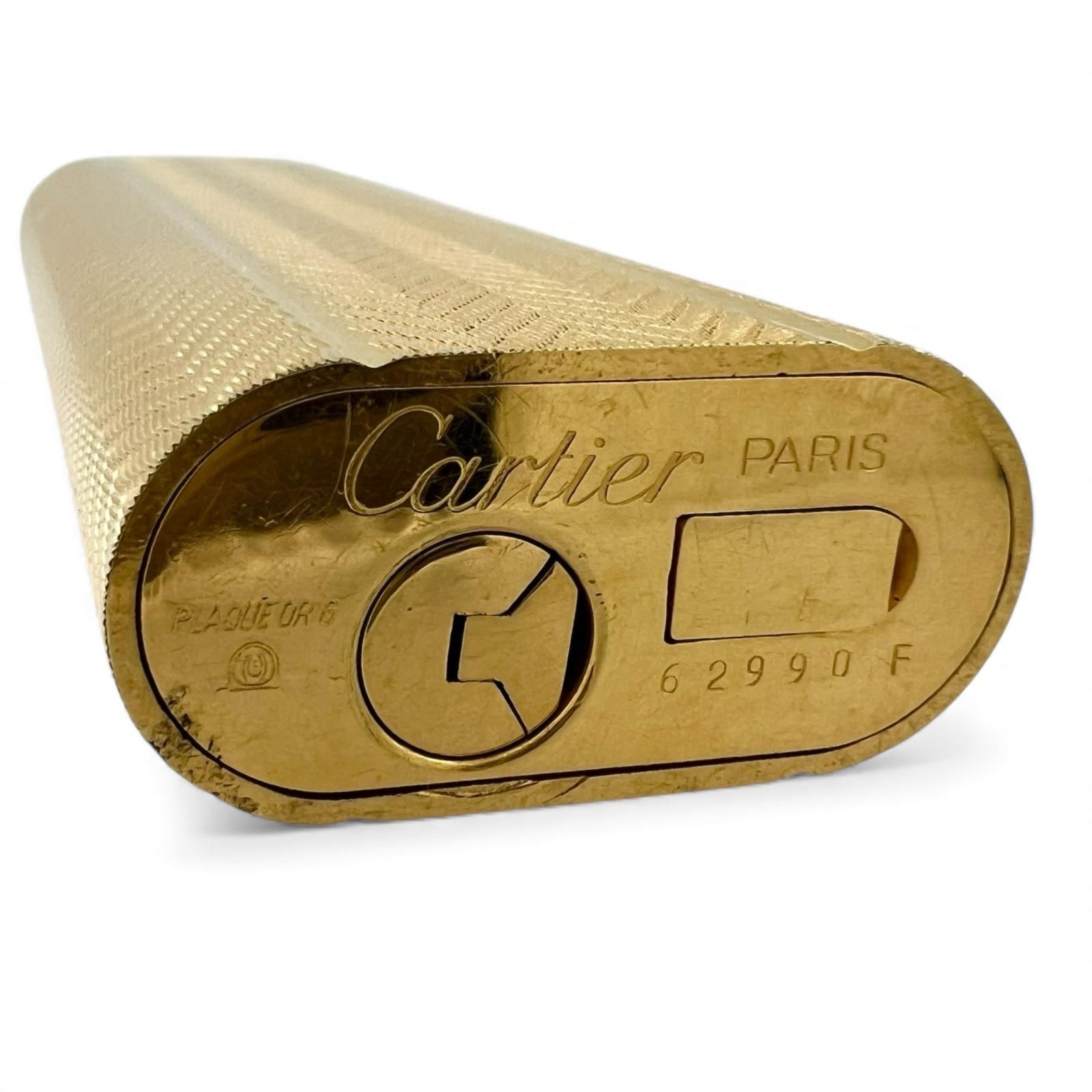 Cartier Oval Wave Design Gas Lighter Gold No Box Tested & Working Collectible