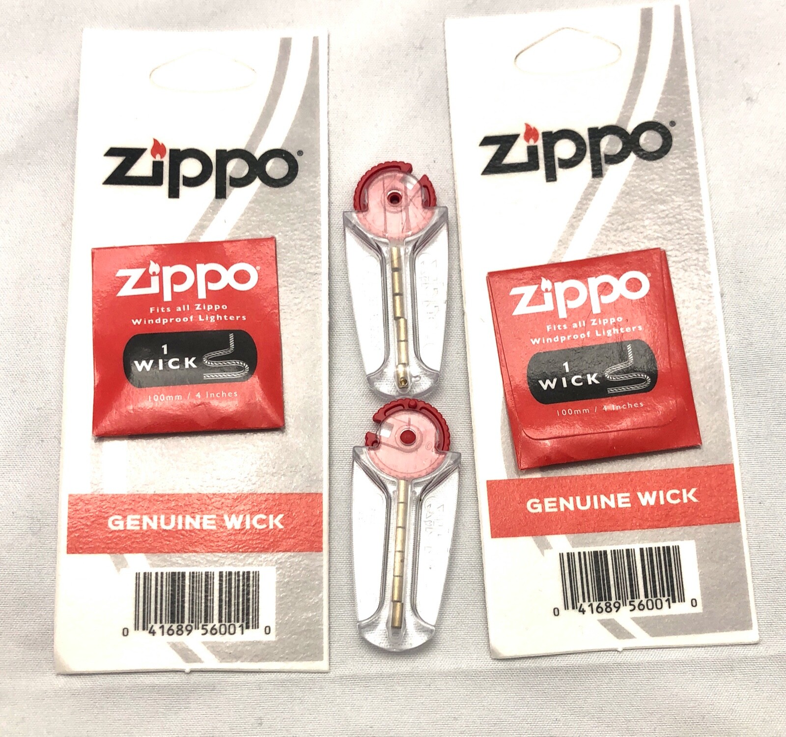 Zippo Lighter 4 value pack (2 Flint holders & 2 Wick（12 flint+2 wick)