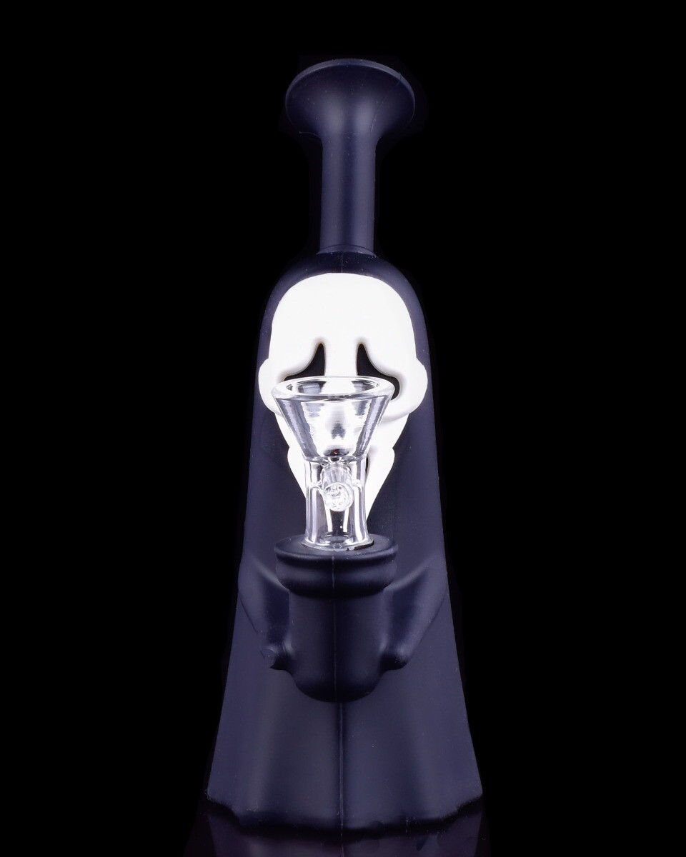 GRIM RIPPER Bong Hybrid Silicone BONG Glass Water Pipe COOL Hookah BLACK *USA*