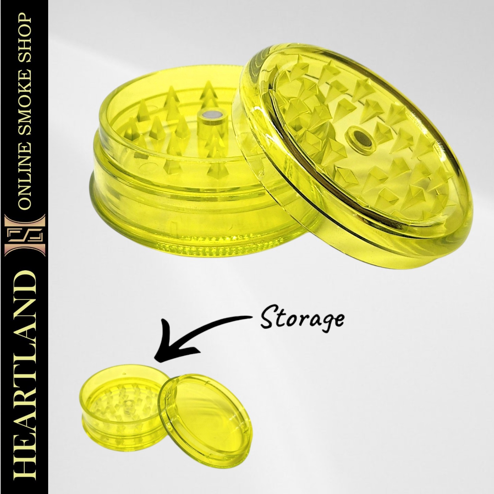 2.5″ Acrylic Plastic TRAVEL Tobacco Herb STORAGE Spice Grinder Crusher | 2 Piece