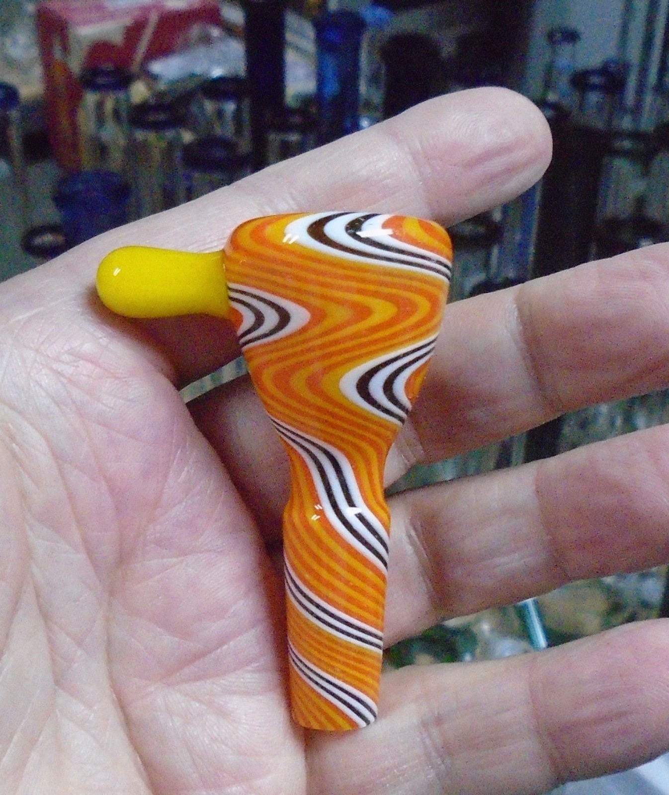 14MM Slide Bowl For Bong Wig Wag 14mm Bowl Slide Orange Black Yellow & White