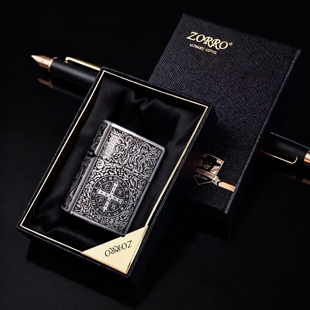 ZORRO Black Titanium Constantine Armor Windproof Kerosene Lighter Luxury Pro