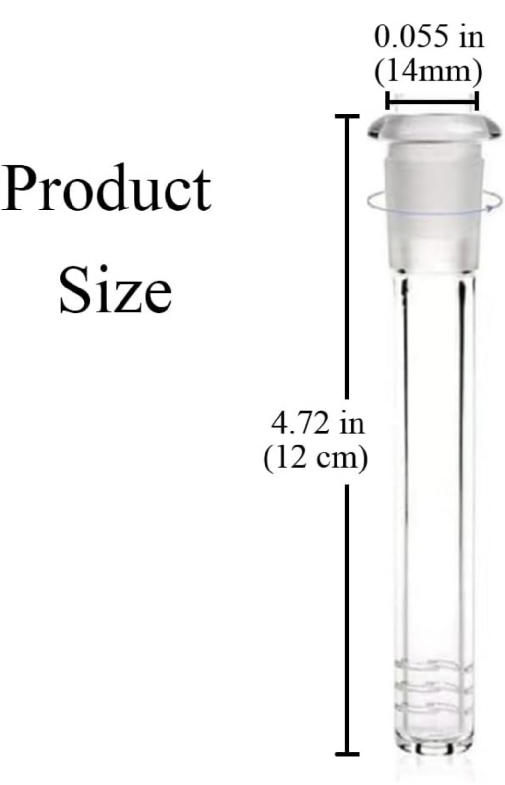 6 Pack – 14mm Downstem – Borosilicate Glass Tube – 4.7″ (120mm) – Heat-Resistant