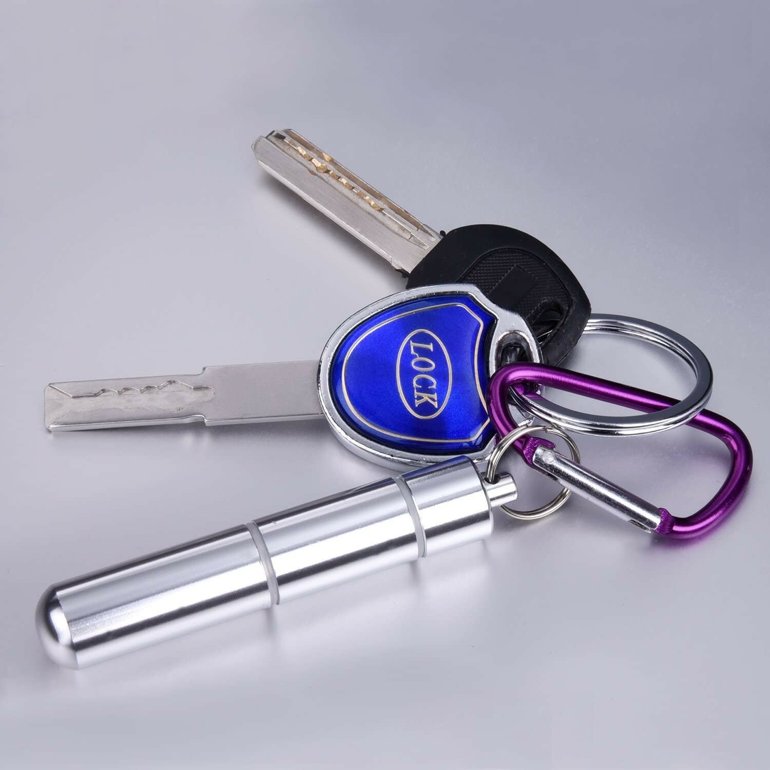 Aluminum Toothpick Holder Portable Toothpick Case Keychain Waterproof Pill Box