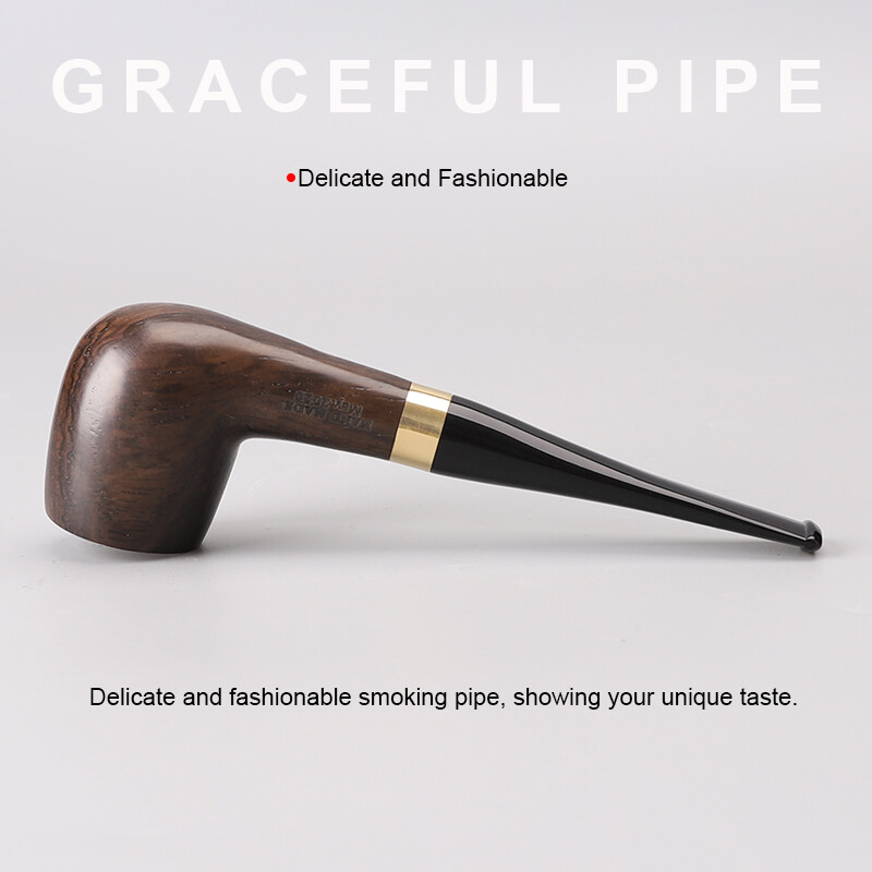 MUXIANG Ebony Wooden Smoking Pipe 9mm Filter Straight Stem Tobacco Pipe 10 Tools