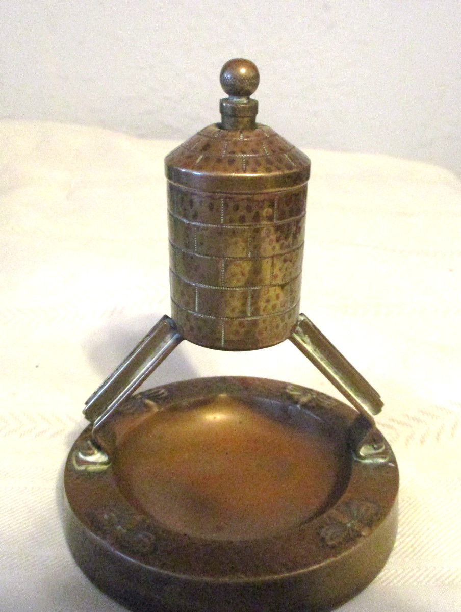 1930s “MUHLEX TABLE STRIKER LIGHTER ART DECO BRASS