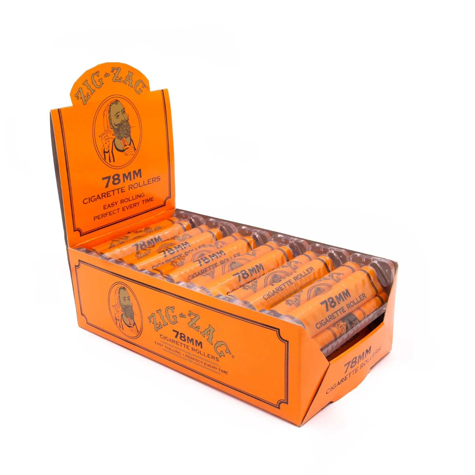😎FULL BOX ZIG-ZAG 78 MM CIGARETTE ROLLERS ORANGE 12 PACKS AUTHENTIC NEW IN BOX