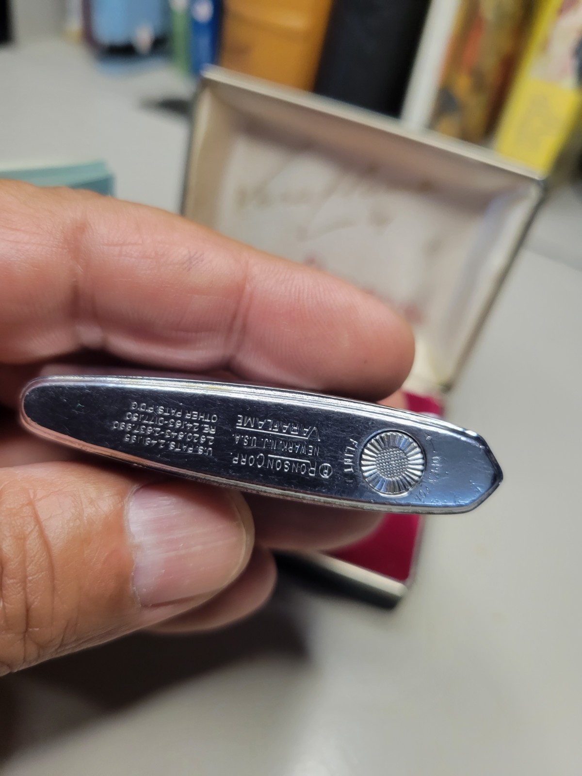 Vintage Ronson Varaflam Premier LIghter Original Box (WORKING)