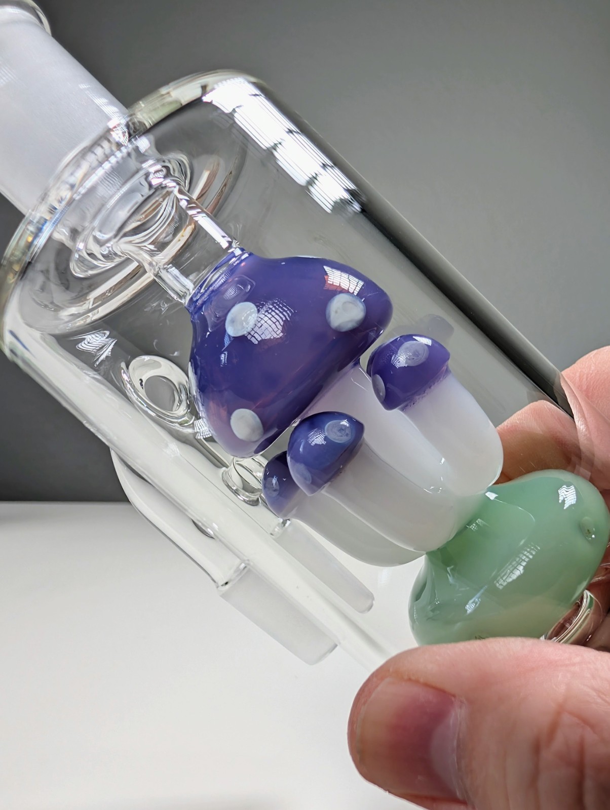 14mm 90° Purple Mushroom Premium Quality Ash Catcher Tobacco Water Pipe Bong