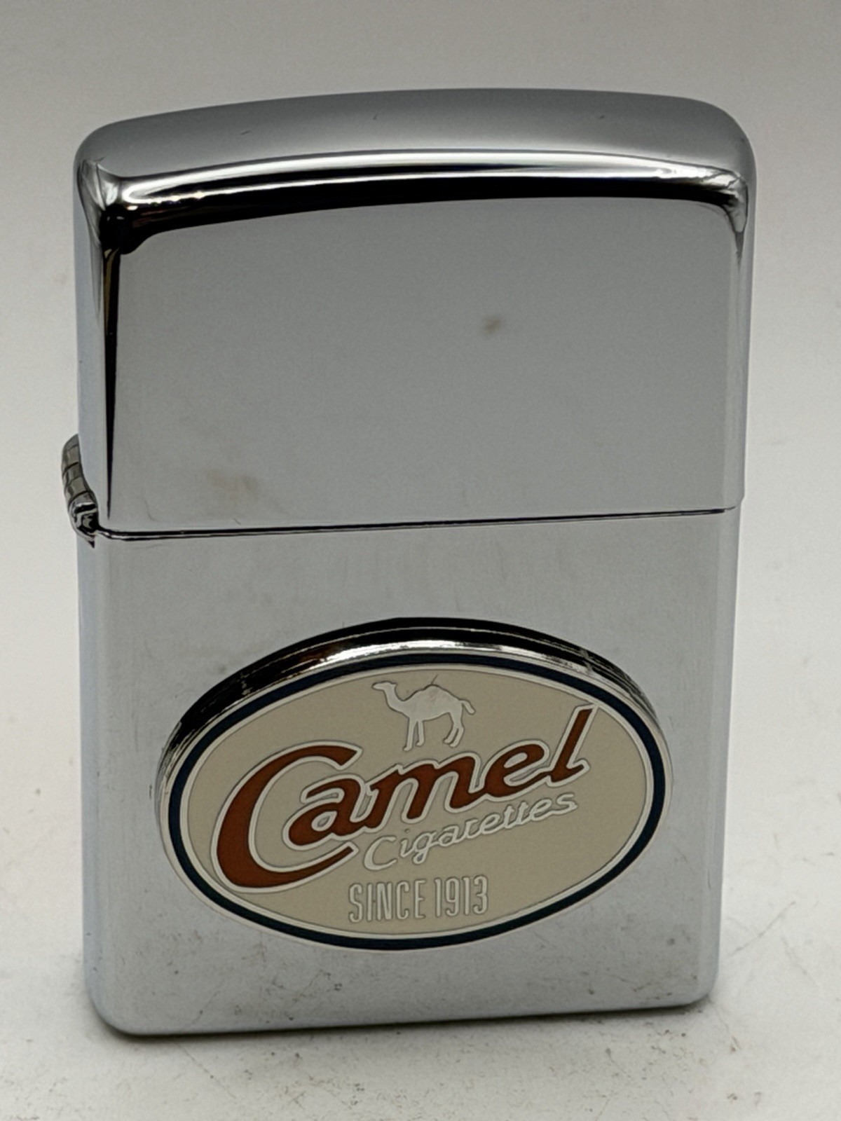 Vintage 1996 Camel Retro Emblem HP Chrome Zippo Lighter W/ Casual Men’s Watch