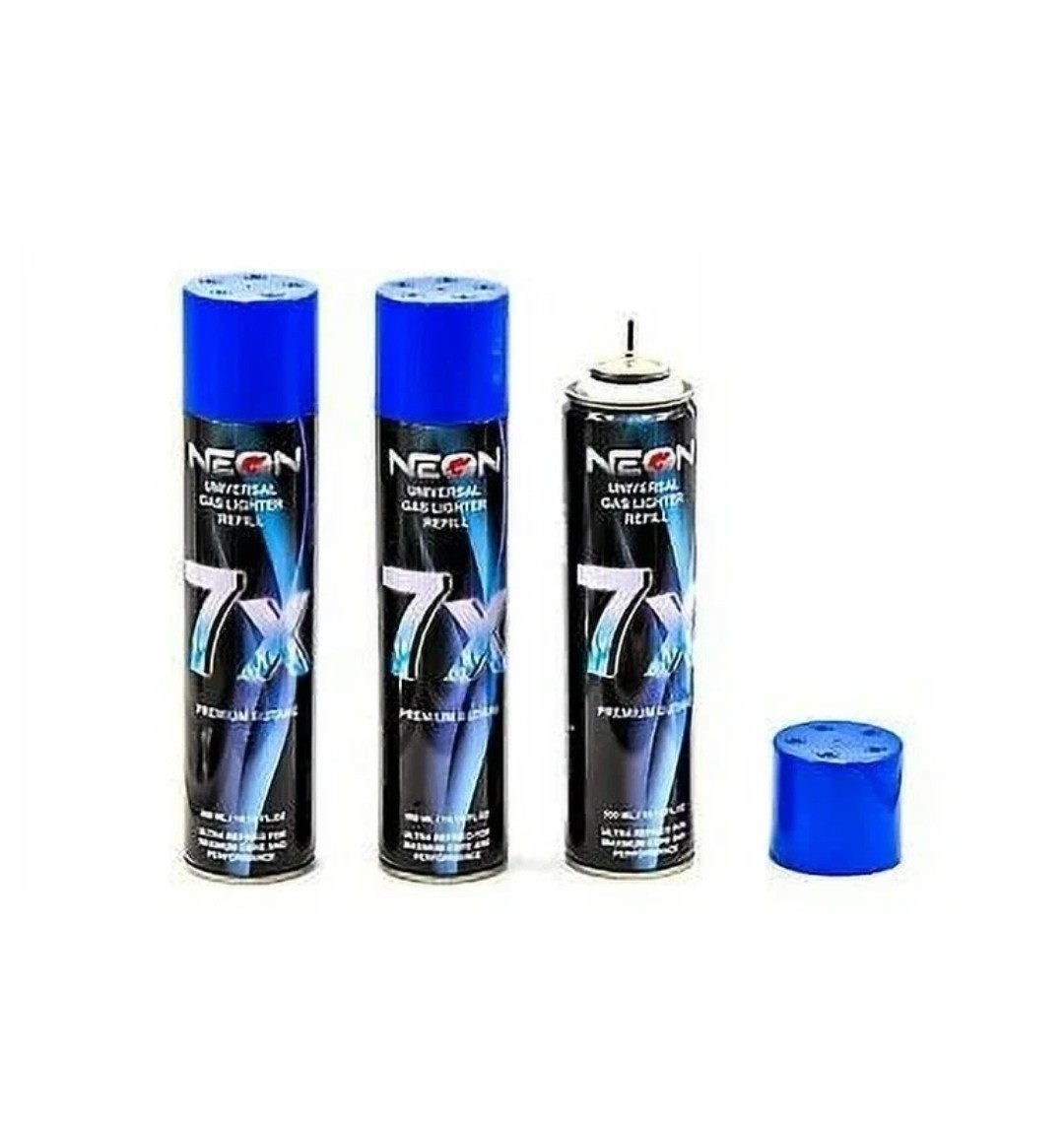 12 Can Neon 7X Refined Butane Lighter Gas Fuel Refill