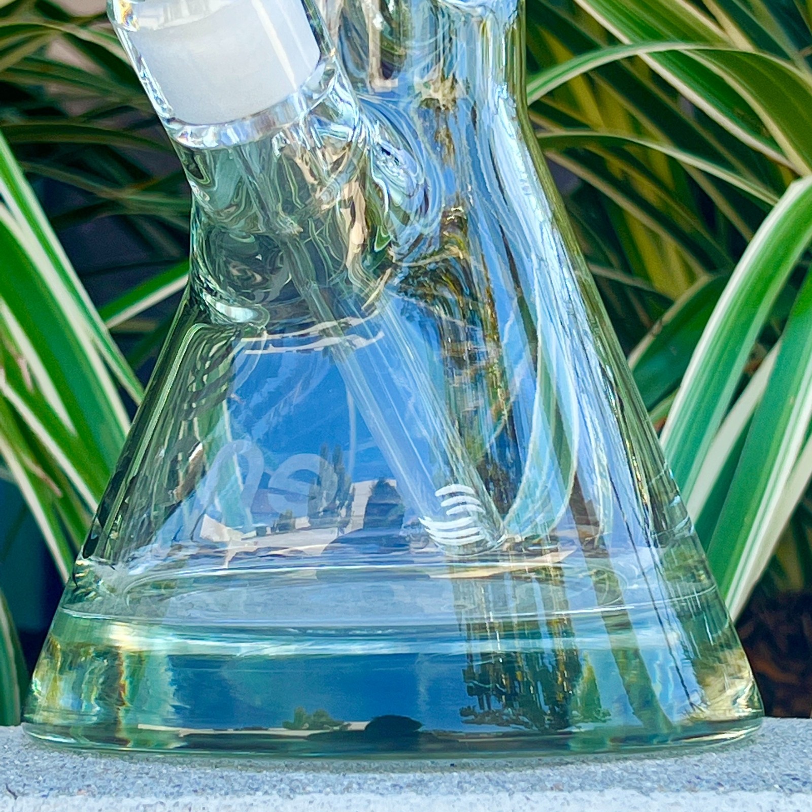 16″ inch 50 x 7mm Wall Super Thick Base Color Glass Bong Tobacco Hookah Beaker