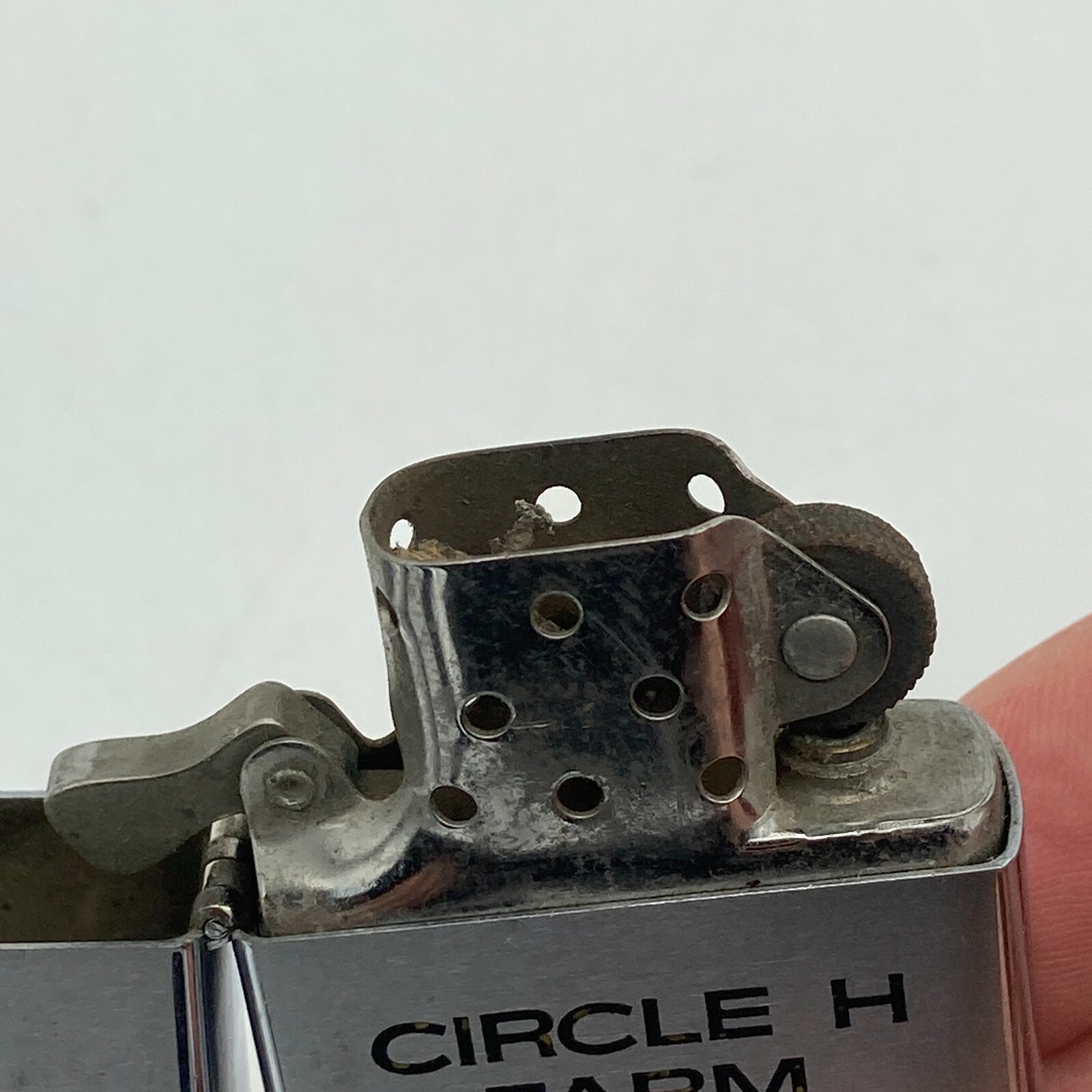 Vintage 1967 ZIPPO Lighter Patent 2517191 CIRCLE H FARM Hamilton Ohio Logo 60s