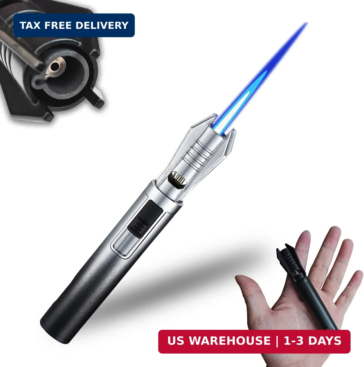 Torch Lighter – Windproof Jet Flame Refillable Butane Lighter with Adjustable