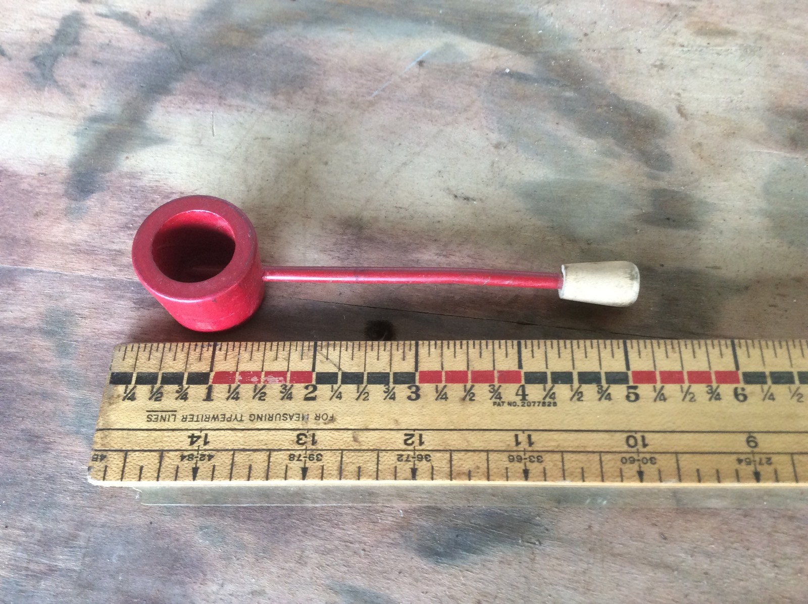 Red Homemade Pipe, Wood & Metal , Tinker tot Type Material