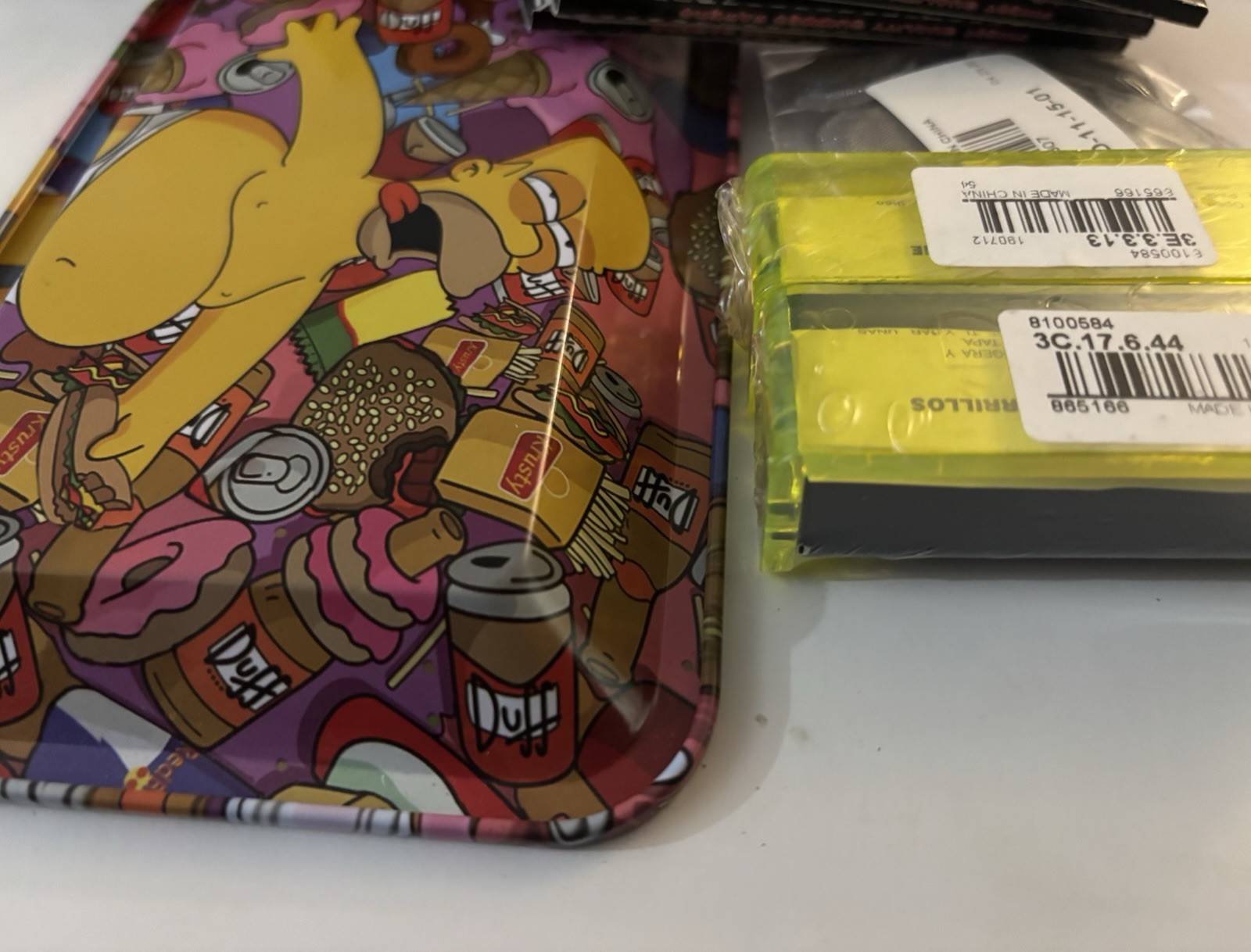 Homer Simpson Tray Hornet KSS (5) Pack Rolling Papers (2) 77mm Rollers & 100 S