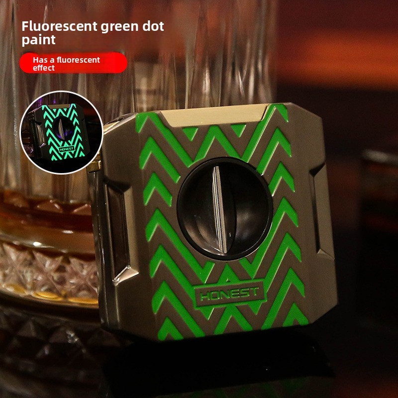 Cigar Cutter Portable Multifunction V Cut Cigar Cutter 4 in 1 with Cigar Punch