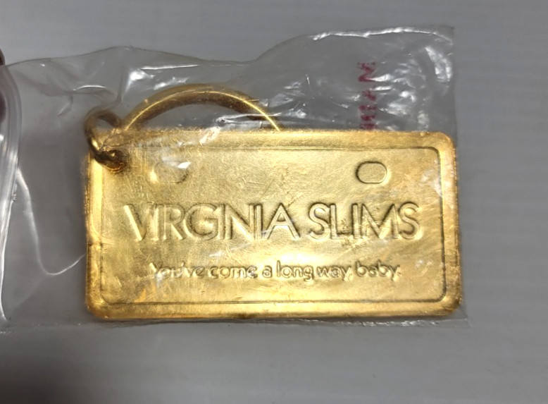VIRGINIA SLIMS Promotional Advertising Solid Brass Keychain – New – Made in USA