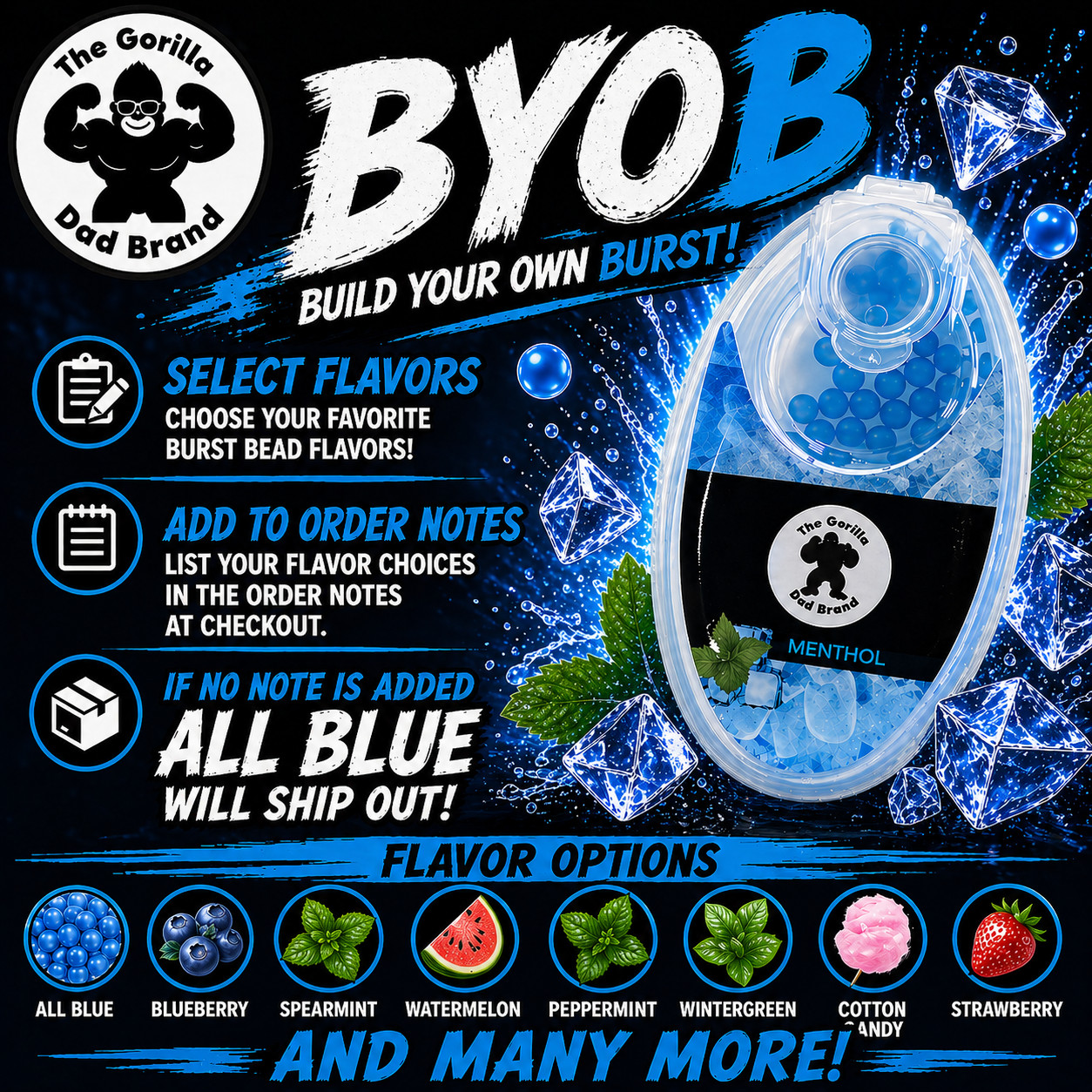 Pick Your Flavor Burst Beads – 2000 Count Mix & Match Custom 20-Pack DIY Menthol