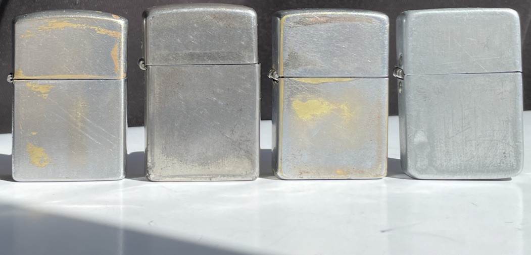 Vintage Zippo-Champ-Storm King & Four Star 14-16 Hole Chrome Lighters 1960s