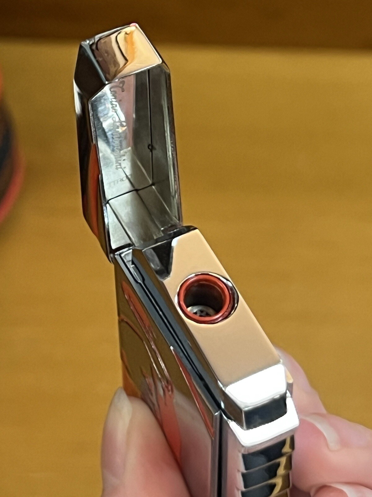 Tonino Lamborghini I1 Toro Red Torch Flame Lighter with leather case